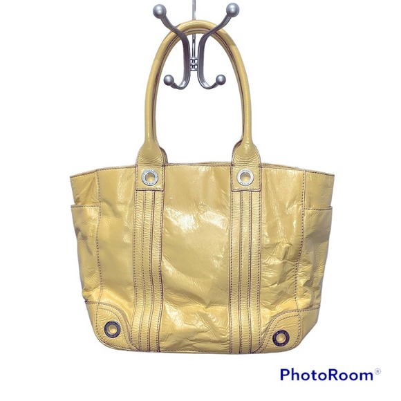 Sigrid Olsen - Large Yellow Patent Leather Tote, GUC - Picture 2 of 16